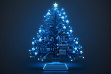 Electronic Christmas Tree Created With Generative AI Technology