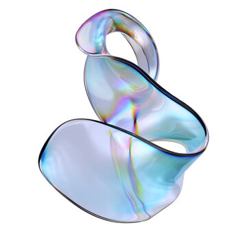 3d glass liquid shape, 3d rendering abstract color gradient texture