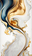 White and gold marble texture, Generative AI background