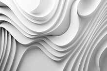 Abstract White Background With Wavy Lines. Generative AI.