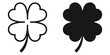 ofvs323 OutlineFilledVectorSign ofvs - four leaf clover vector icon . shamrock sign . good luck . saint patricks day . transparent . black outline and filled version . AI 10 / EPS 10 / PNG . g11663