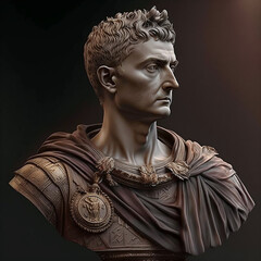 Canvas Print - Great roman empire. Roman emperor Tiberius (14–37 CE).  Tiberius Julius Caesar Augustus, original name Tiberius Claudius Nero. Created with Generative AI technology.