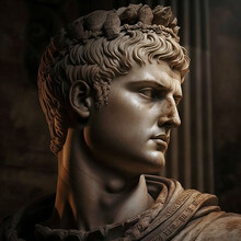 Great Roman Empire. Roman Emperor Nero (54–68 CE). Nero Claudius Drusus Germanicus, Original Name Lucius Domitius. Created With Generative AI Technology.