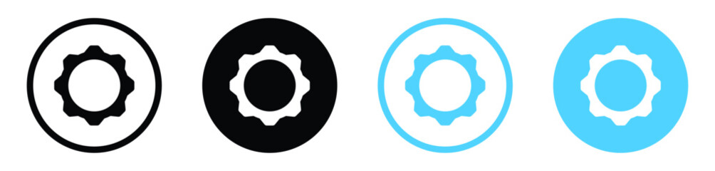 Aufkleber - Settings icon, Gear setting icon, Cogwheel sign button, options icon. progress or construction concept - cog wheel icons