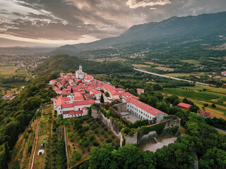 Wall Mural - Beautiful medieval town on the top of the hill.