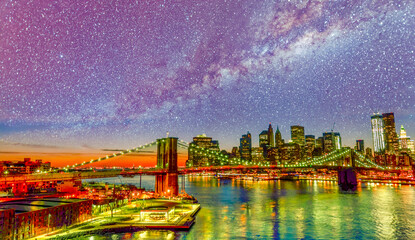 Wall Mural - Starry night over New York City