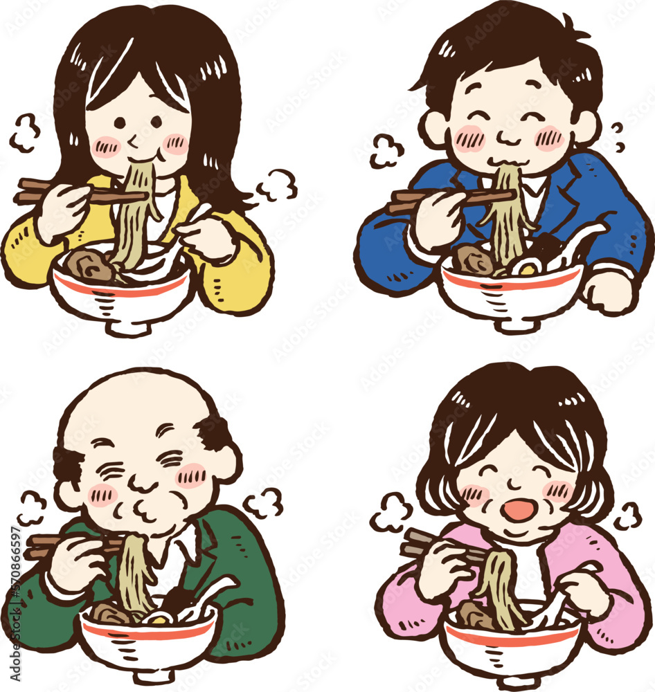 ラーメン 食べる イラスト