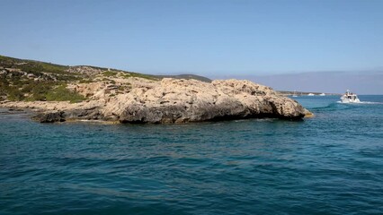 Sticker - Rocky coast near so called Blue Lagoon on the coast of Akamas Peninsula, Cyprus