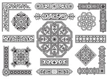 Set Of Islamic Border And Decoration Element, Ornament Design
