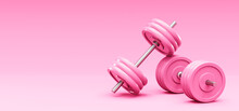 3D Illustration. Weight Dumbbell On An Isolated Background.