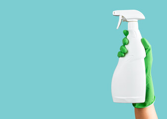 Aufkleber - Spray bottle mockup, blank mock-up of cleaning liquid. Banner with copy space, ad background