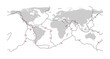 Tectonic Plate World Map Concept Design. Vector Illustartion.