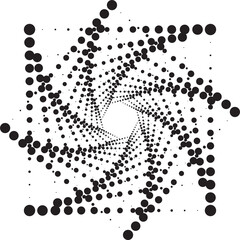 Poster - Dotted circles pattern. Abstract half tone graphic. Circular textured round spiral frame. Swirl geometric rings with gradation.