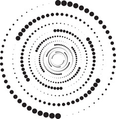 Poster - Dotted circles pattern. Abstract half tone graphic. Circular textured round spiral frame. Swirl geometric rings with gradation.