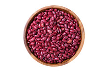 Bowl Of Dry Red Beans Isolated On Transparent Background, Top View