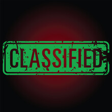 Classified Green Stamp Vector Illustration.