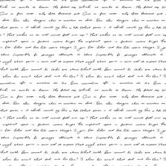 handwritting poetry seamless pattern. unreadable hand-written poems in ink. vector calligraphy text 