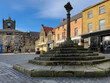 The main market square in the town of Alnwick in Northumberland in northeast England.