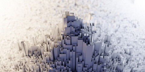 Leinwandbilder - Infinite maze mega city: technology and development concepts, original 3d rendering