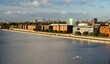 Waterside embankment modern architecture, Copenhagen, Denmark, aerial view. Travel and vacation