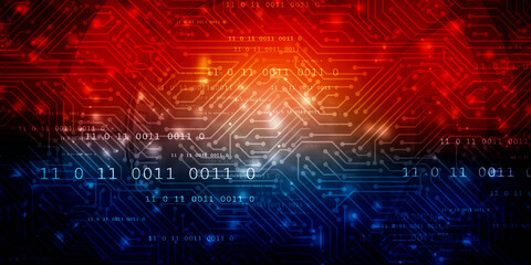 Poster - 2d illustration abstract digital binary data on computer screen