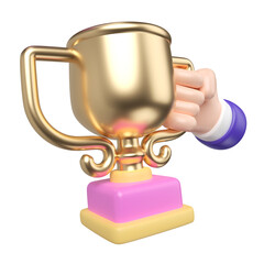 Success Trophy 3D Illustration Icon