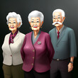 Senioren Rentner Pensionäre in cartoon style - created with generative AI technology