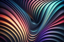 Curves In Motion: Wavy 3D Render With Gradient And Creative Lines. Generative AI
