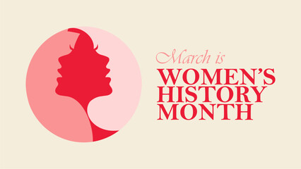 Wall Mural - women history month banner template on white background