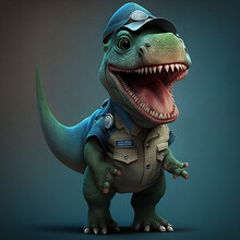 Cute Little Dino With Hat