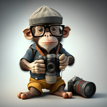 Funny Monkey Photographer