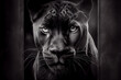 Schwarz weiß Portrait von einem Panther. Perfektes Wandbild - Generative Ai
