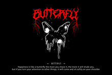 Butterfly Design Streetwear And Urban Style For T Shirt