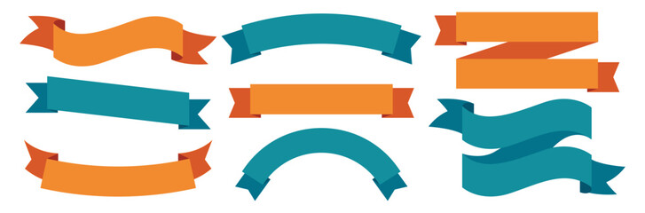set of banners - ribbon shapes