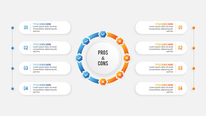 Dos and Don'ts, Pros and Cons, Comparison Chart Infographic Template Design