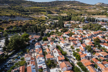 Wall Mural - Aerial view of Omodos town in Troodos Mountains in Cyprus island country