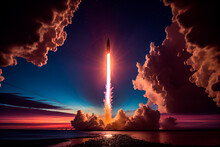 Spacex Rocket Launch. Generative AI