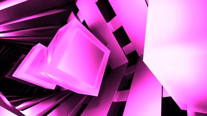 Poster - 3D animation of moving squares with frames. Design. Cubic animation with passages through frames of cube. Animation for perfectionists with cubes