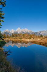 Wall Mural - Scenic Autumn Reflection Landscape in Grand Teton National Park Wyoming