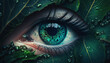 eye of the world, green eye symbolizing nature, IA