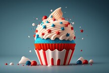 4th Of July Cupcake (Created With Generative AI)