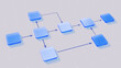 Workflow, business process concept. Block scheme - 3d rendering