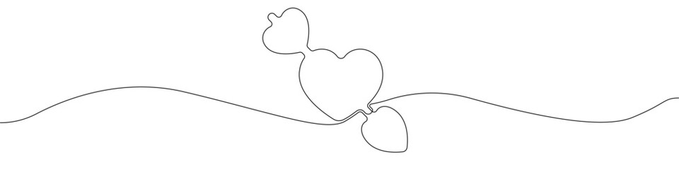 Poster - Arrow in Heart icon line continuous drawing vector. One line arrow in heart icon vector background. Arrow in heart icon. Continuous outline of a Love Arrow Heart icon.