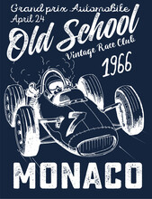 Vintage Race Car For Printing.