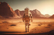 © ADDICTIVE STOCK - Astronaut walking on the planet Mars. Generative AI