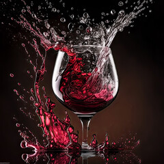 The red wine glass made a splash as it hit the floor. - Generative AI