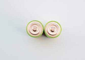 Top view of the batteries are large. Alkaline batteries.