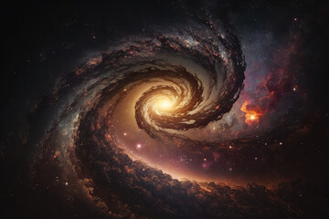 Colorful view of the universe, nebula and milky way. Generative AI