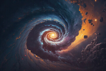 Wall Mural - Colorful view of the universe, nebula and milky way. Generative AI