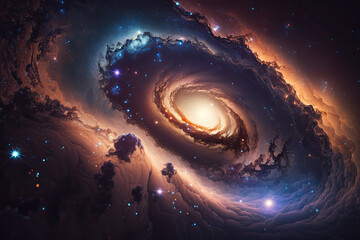 Wall Mural - Colorful view of the universe, nebula and milky way. Generative AI